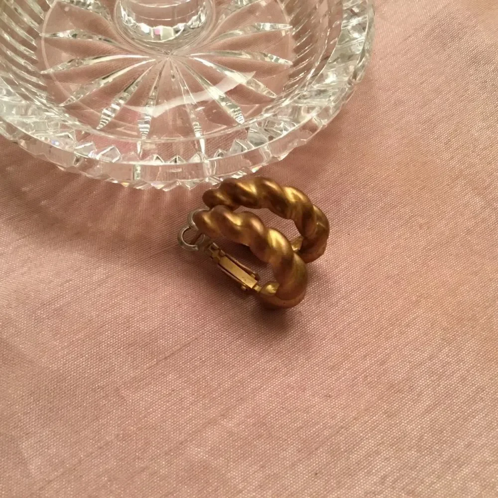 Copper Tone Twist Shrimp Earrings